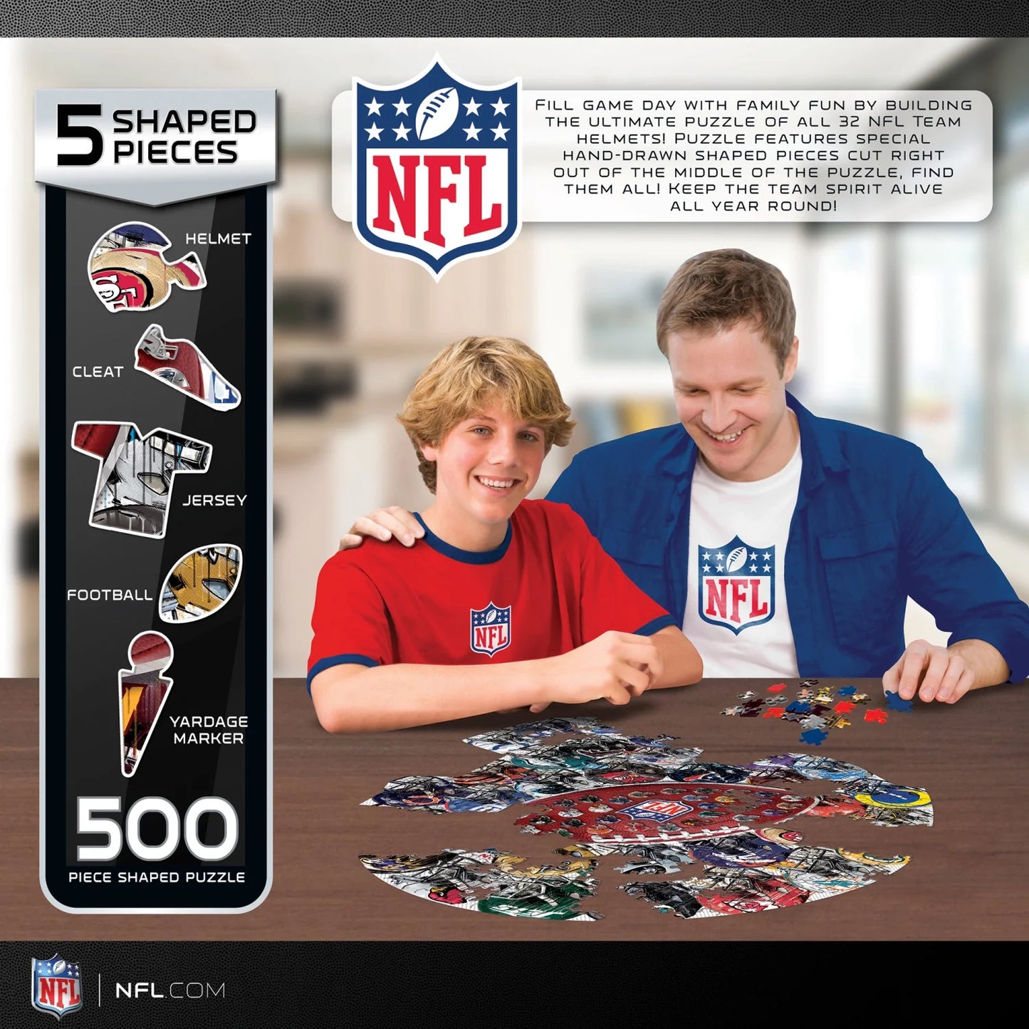 500 Piece Jigsaw Puzzle - NFL Helmet Shaped - 25"X22"