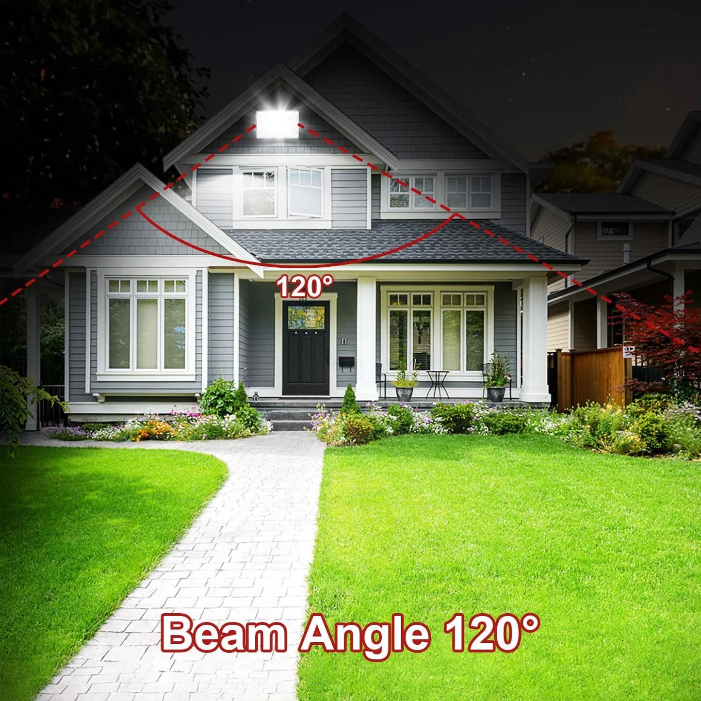 2 Pack 100W LED Outdoor Flood Light, Waterproof, 6500K, for Yard, Garden, Garage, Stadium