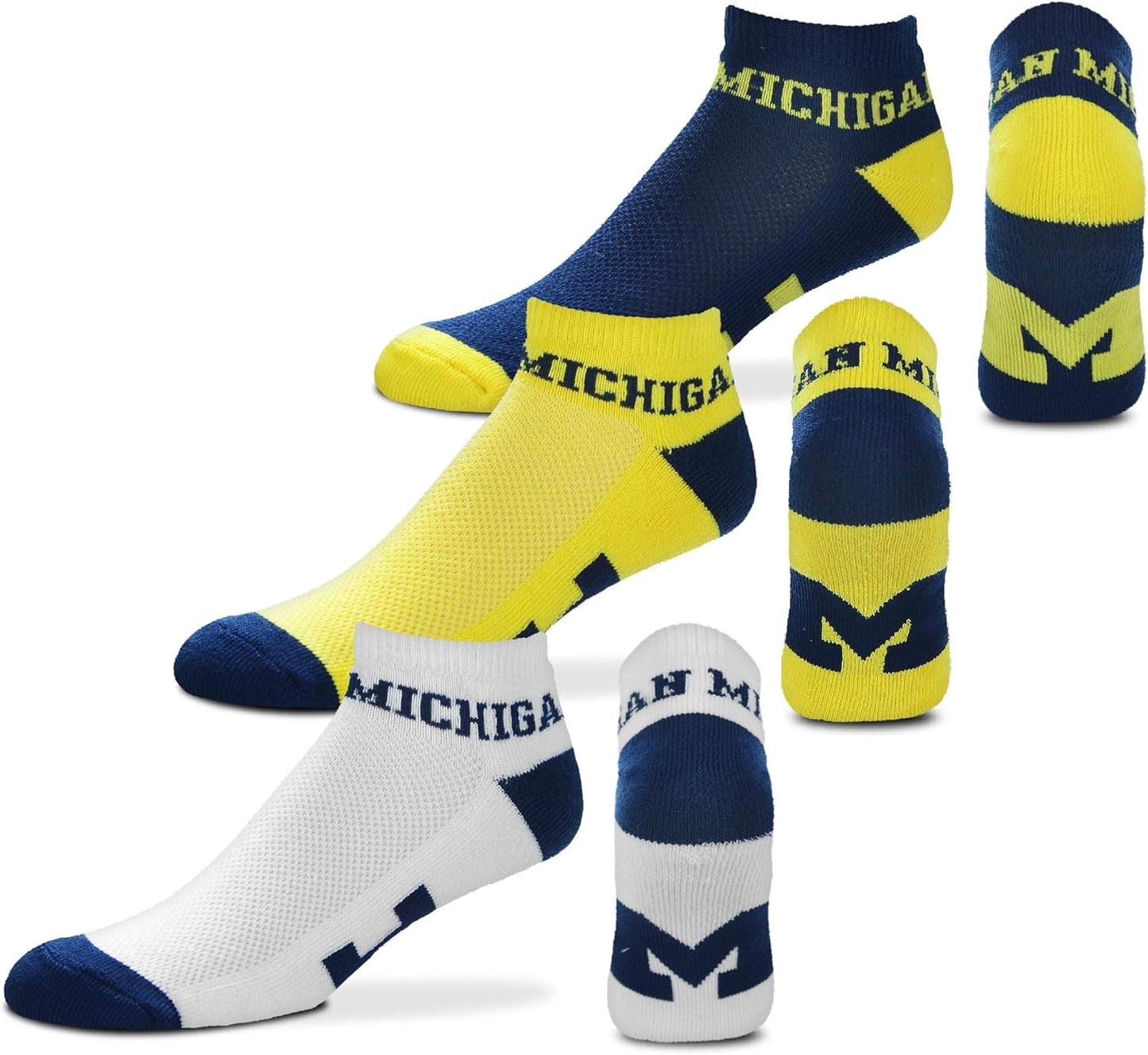 NCAA Men's Money Ankle Socks - 3 Pack, Large Size (10-13) - Perfect for Game Day!