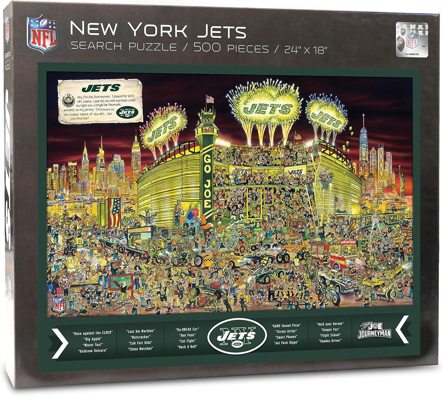 NFL Joe Journeyman 500-Piece Team Puzzle - 18" X 24" Fun for All Ages!