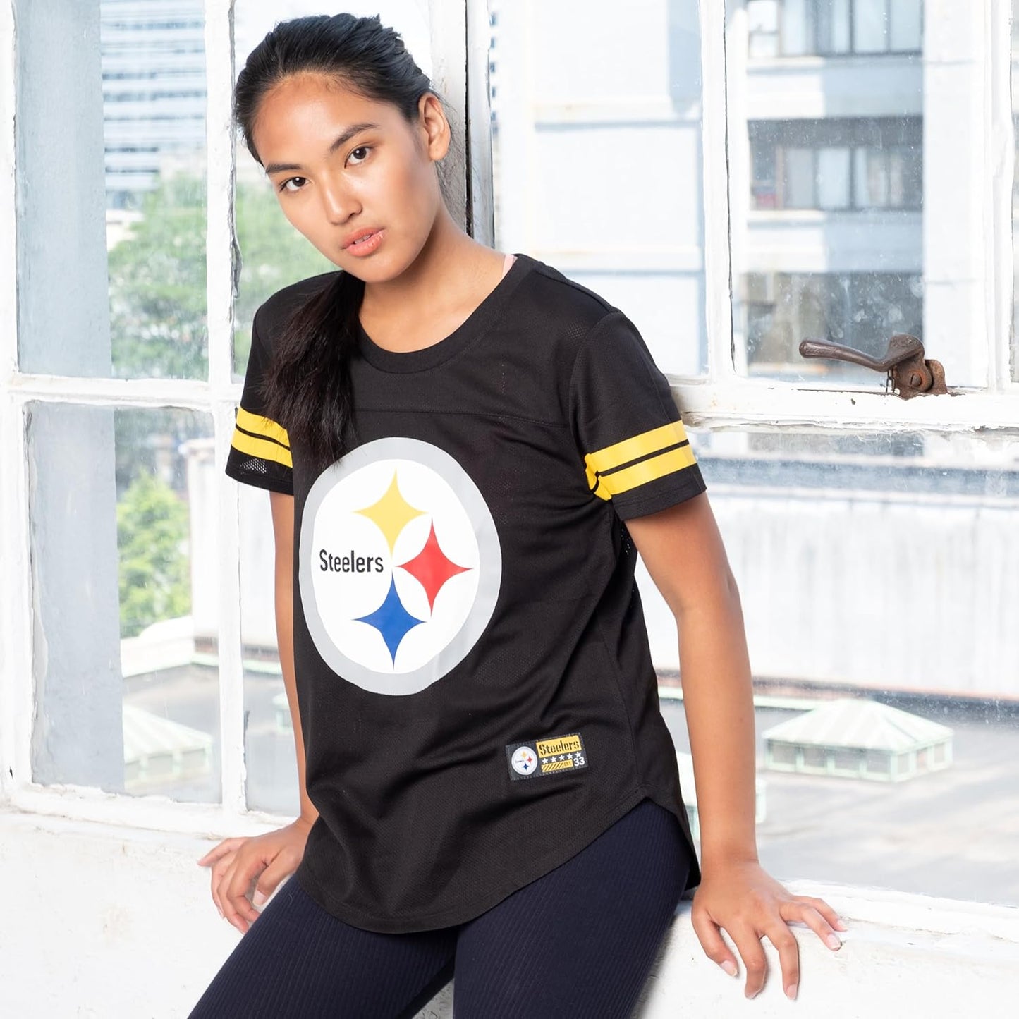Women's NFL Official Soft Mesh Varsity Stripe Tee - Perfect for Game Day!