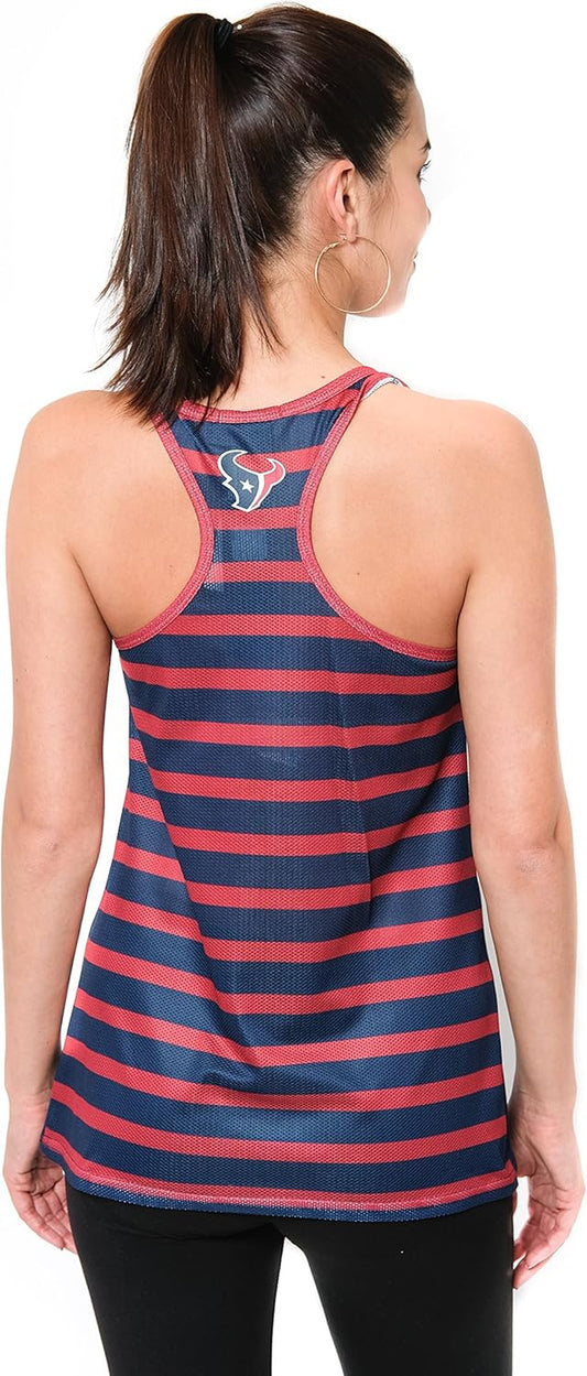 Elevate Your Game: Women's NFL Mesh Striped Racerback Tank Top