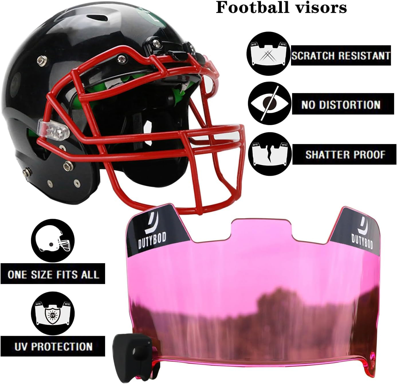 Premium Clear Football Visor - Scratch-Resistant Shield for Adult & Youth Helmets