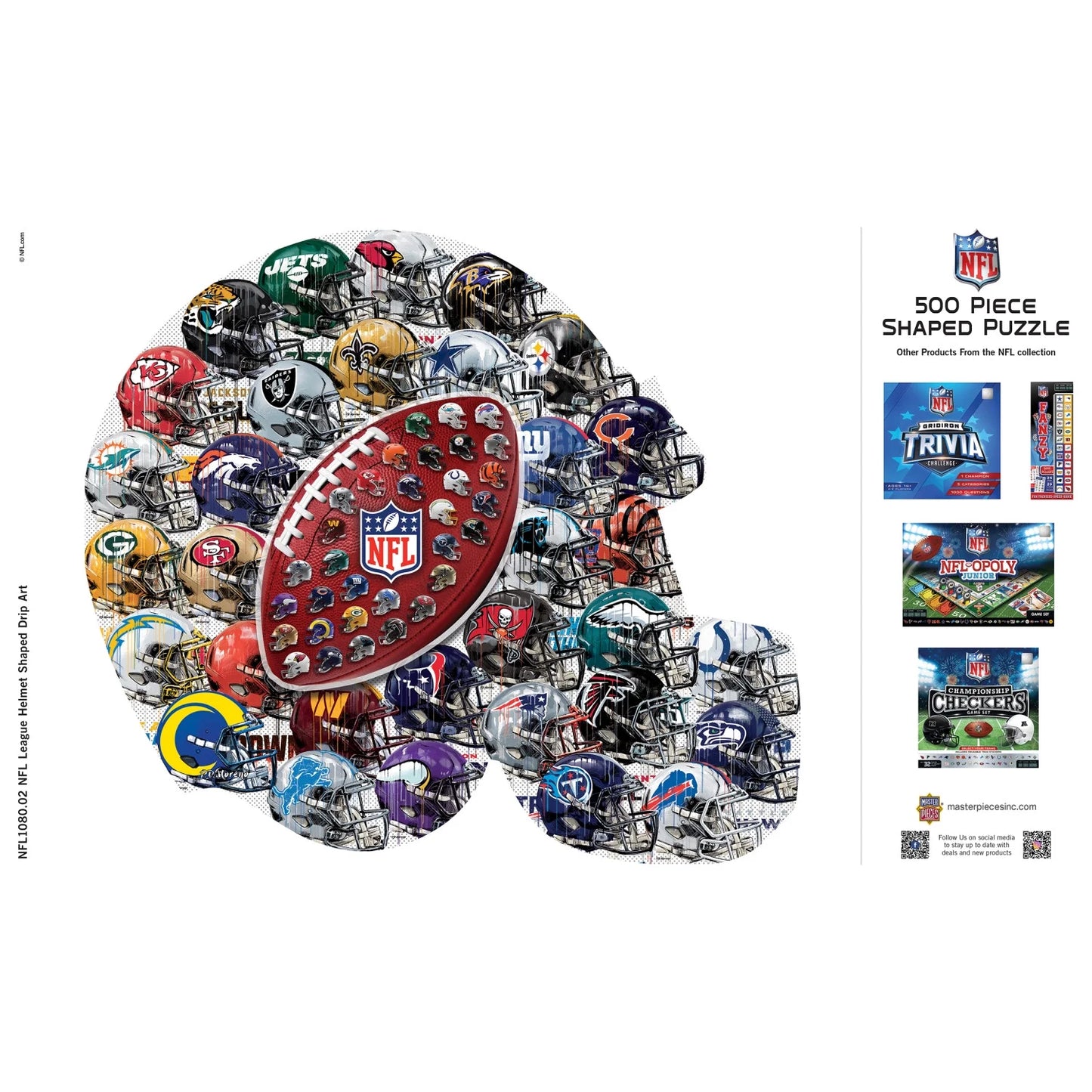 500 Piece Jigsaw Puzzle - NFL Helmet Shaped - 25"X22"