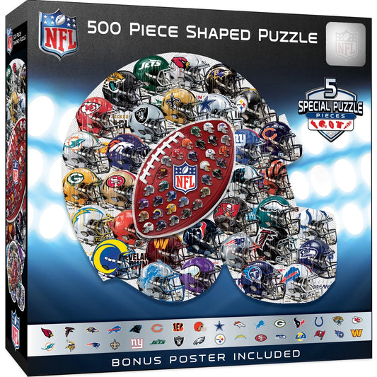 500 Piece Jigsaw Puzzle - NFL Helmet Shaped - 25"X22"