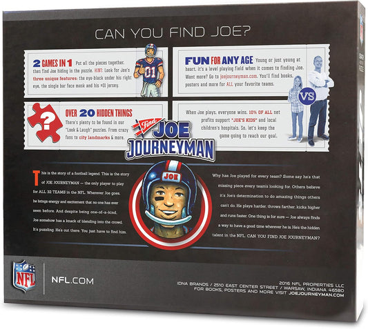 NFL Joe Journeyman 500-Piece Team Puzzle - 18" X 24" Fun for All Ages!