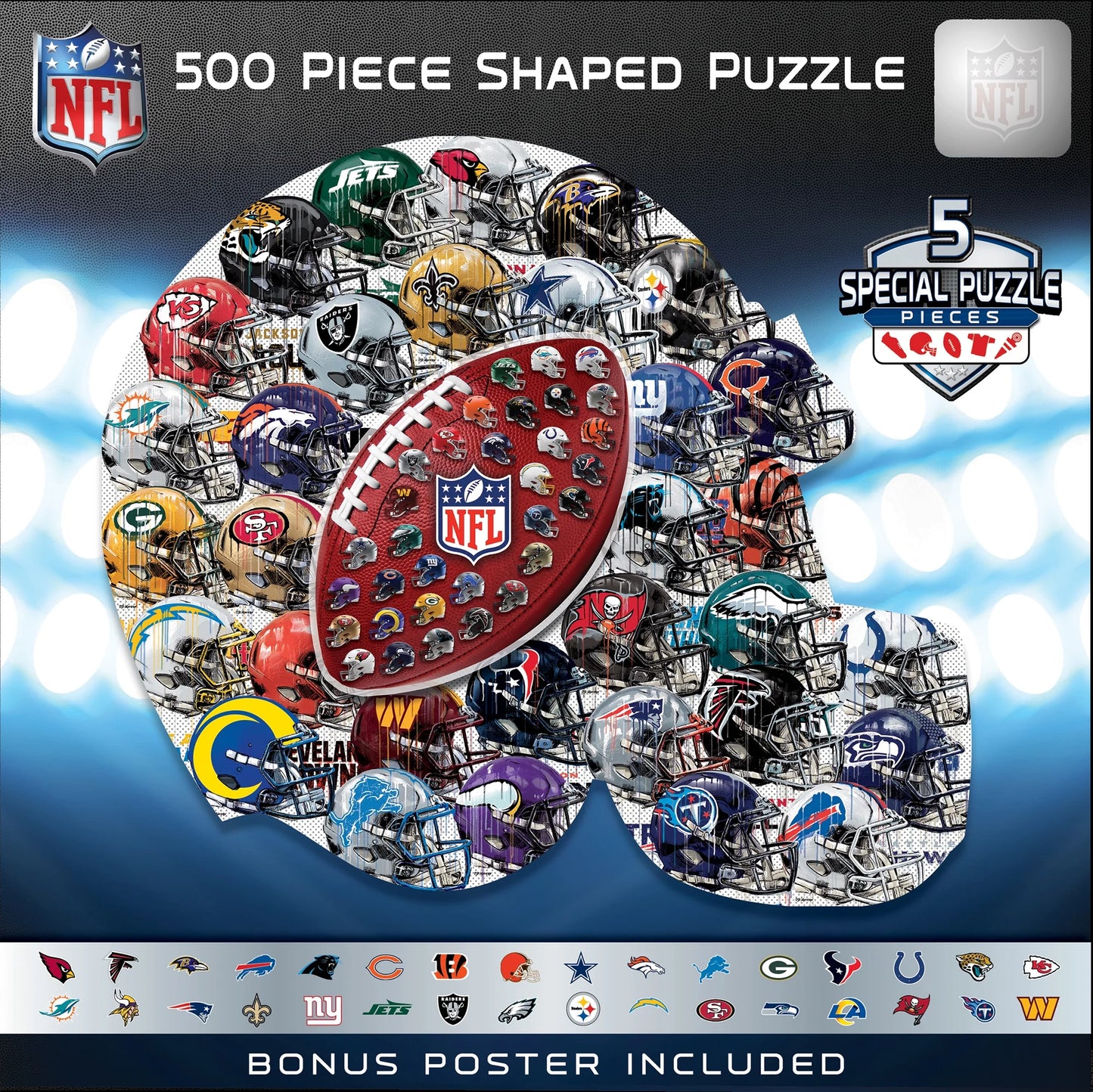 500 Piece Jigsaw Puzzle - NFL Helmet Shaped - 25"X22"