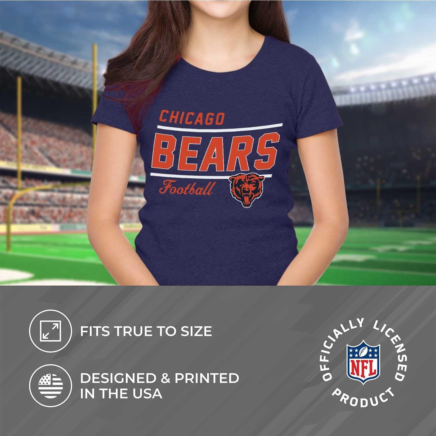 NFL Women's Relaxed Fit Gameday T-Shirt - Stay Cool & Stylish with Rib Neck Contour & Tagless Design