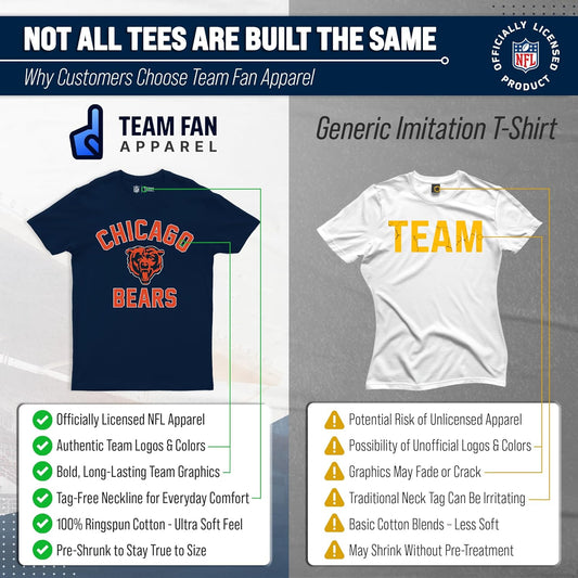 NFL Adult Gameday T-Shirt - Tagless Cotton Blend - Show Your Team Spirit in Comfort!