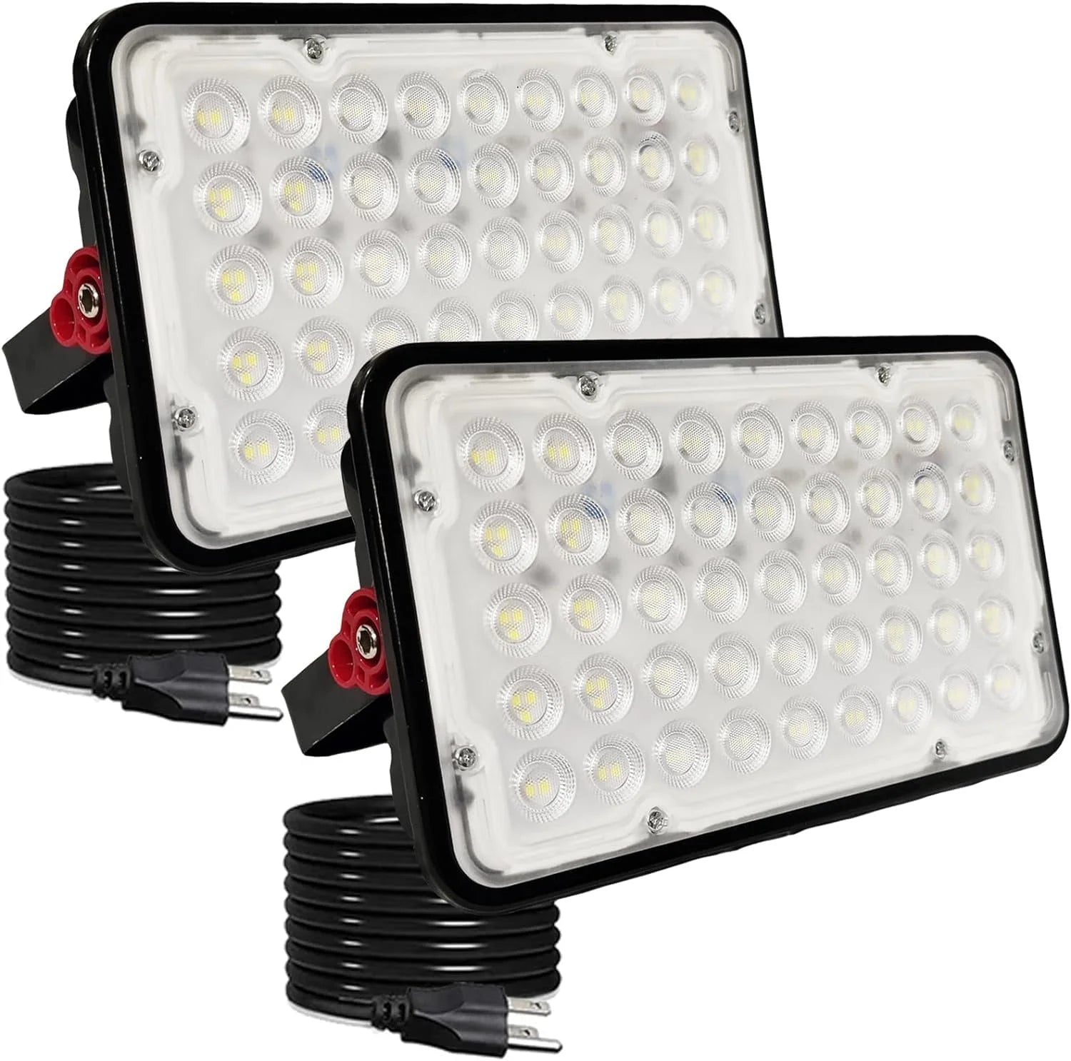 2 Pack 100W LED Outdoor Flood Light, Waterproof, 6500K, for Yard, Garden, Garage, Stadium