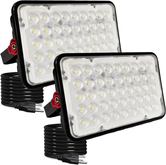 2 Pack 100W LED Outdoor Flood Light, Waterproof, 6500K, for Yard, Garden, Garage, Stadium