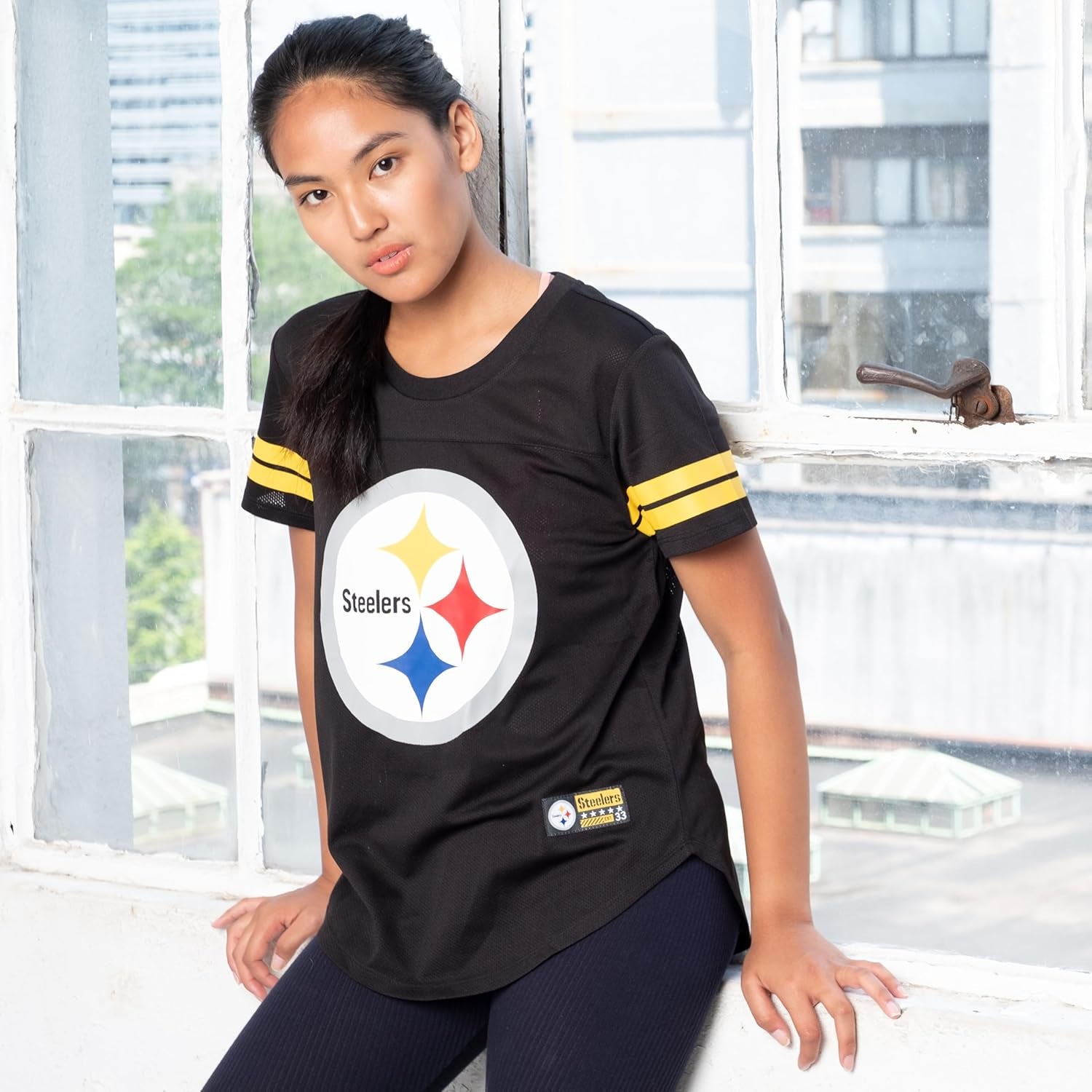 Women's NFL Official Soft Mesh Varsity Stripe Tee - Perfect for Game Day!