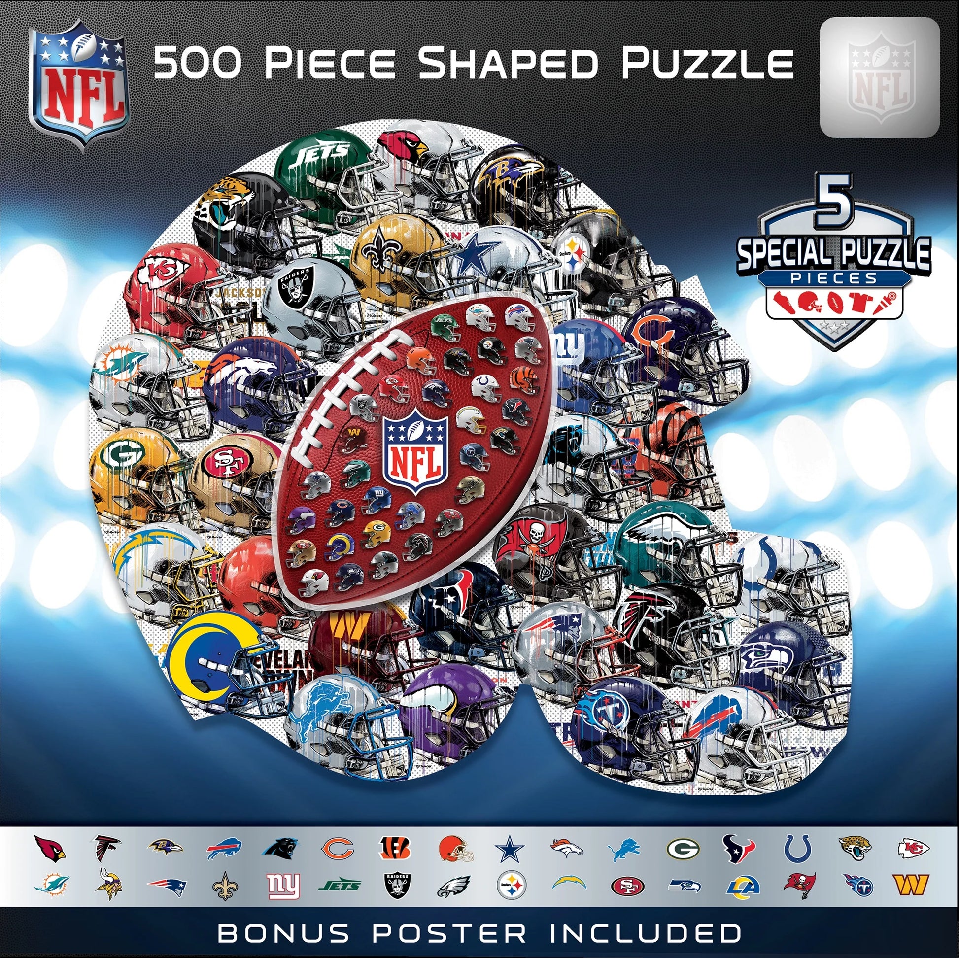 500 Piece Jigsaw Puzzle - NFL Helmet Shaped - 25"X22"